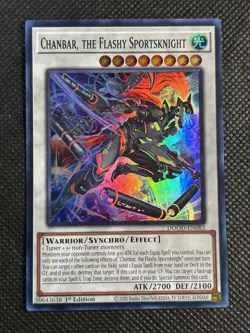 YuGiOh! - Chanbar, the Flashy Sportsknight DOOD-EN083 Super Rare 1st Edition NM - Image 1