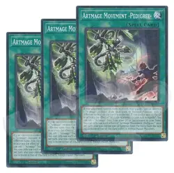Yugioh - Artmage Movement Pedigree x 3 - 1st Edition NM - Plus Free Holo Card - Image 1