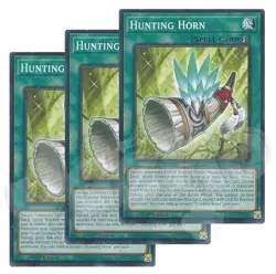 Yugioh - Hunting Horn x 3 - 1st Edition NM - Plus Free Holo Card - Image 1