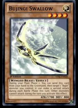 Bujingi Swallow Legacy of the Valiant LVAL-EN028 MP YuGiOh TCG | Buy 10 Get 10 F - Image 1