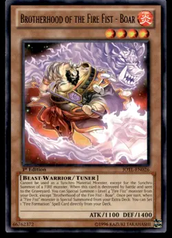 Brotherhood of the Fire Fist - Boar Judgment of the Light JOTL-EN026 MP YuGiOh T - Image 1