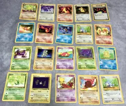 Pokemon Card lot of 20 Team Rocket Unlimited 1999-2000 WOTC Charmander Squirtle - Image 1