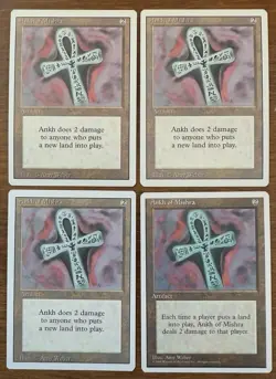 Vintage ANKH Of MISHRA Revised Edition NM- MTG Magic the Gathering Card X4 - Image 1