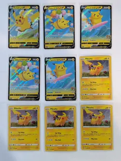 Pokemon Card Flying & Surfing Pikachu V s8a 25th Japanese SWSH039 Promos - Image 1