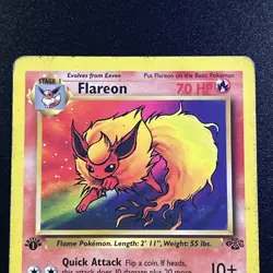 Flareon 19/64 1st Edition Jungle Regular WOTC Vintage Pokemon Card Played MP - Image 3