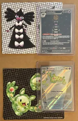 Pokemon Black Bolt/White Flare Promo Cards Gothitelle211 Reuniclus212 wStickers - Image 1