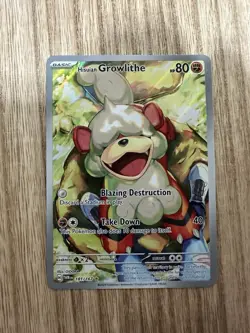 Pokemon TCG Hisuian Growlithe Twilight Masquerade Full Art Holo Card 181/167 - Image 1