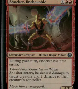 MTG Magic the Gathering Spider-Man Foil Uncommon 89 Shocker Unshakable - Image 1
