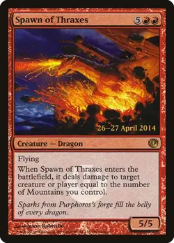 2x Spawn of Thraxes - Foil Prerelease Promo Journey into Nyx MP MTG - Image 1