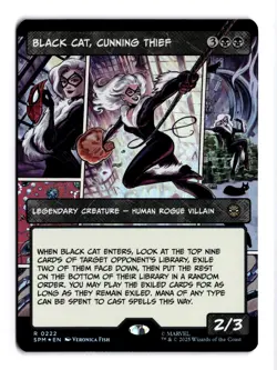 Black Cat, Cunning Thief (Borderless) R Marvel's Spider-Man 222 NM Foil - Image 1