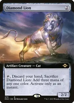 Diamond Lion - Foil Extended Art Modern Horizons 2 LP MTG - Image 1