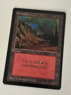 Magic the Gathering MTG Mountain v.3 (Dark) Beta NM- (Beta Bob) - Image 1