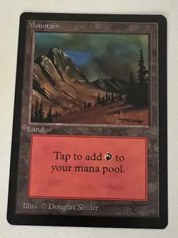 Magic the Gathering MTG Mountain v.3 (Dark) Beta NM- (Beta Bob) - Image 3