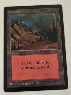 Magic the Gathering MTG Mountain v.3 (Dark) Beta NM- (Beta Bob) - Image 5
