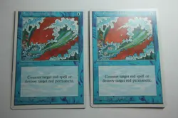 MTG Blue Elemental Blast x2- -Fourth Edition-Lightly Played - Image 1