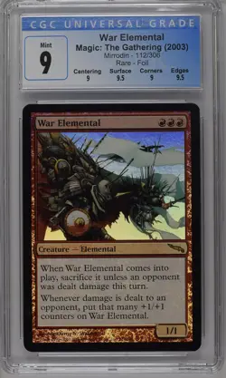 WAR ELEMENTAL Mirrodin Foil Rare CGC 9 Q++ MTG [Nostalgium] - Image 1