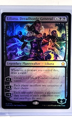 MTG Magic the Gathering FDN Foundations Foil #176 Liliana Dreadhorde General - Image 1
