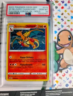 PSA 10 Special Delivery Charizard #SWSH075 2022 Pokemon Center UK Holo Promo - Image 1
