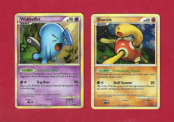 WOBBUFFET & SHUCKLE #HGSS 04 & 15--BLACK STAR PROMO HOLO POKEMON CARDS - Image 1