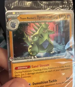 Pokemon Center Stamp Promo Team Rocket’s Tyranitar Destined Rivals Slight Crease - Image 1