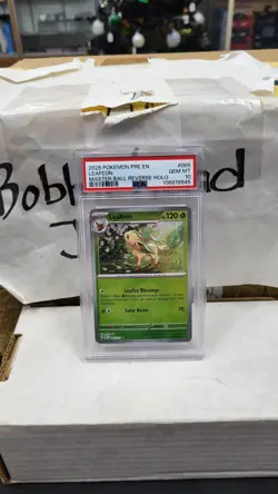 2025 LEAFEON MASTER BALL REVERSE HOLO PRISMATIC EVOLUTIONS POKEMON PSA 10 #005 - Image 1