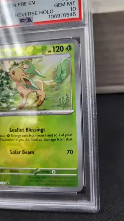 2025 LEAFEON MASTER BALL REVERSE HOLO PRISMATIC EVOLUTIONS POKEMON PSA 10 #005 - Image 3