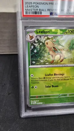 2025 LEAFEON MASTER BALL REVERSE HOLO PRISMATIC EVOLUTIONS POKEMON PSA 10 #005 - Image 4
