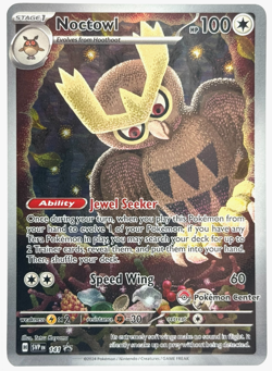 Pokemon Center Noctowl Stellar Crown ETB Promo 141 Illustration Rare TCG - Image 1