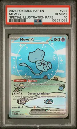 2024 POKEMON PAF EN-PALDEAN FATES SPECIAL ILLUSTRATION RARE #232 MEW EX PSA 10 - Image 1