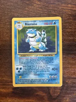 1999 Vintage Blastoise Holo-Rare Shadowless Base Set Pokemon TCG Card 2/102. LP - Image 1