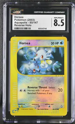 CGC 8.5 Horsea 2003 Aquapolis 85/147 Reverse Holo Pokemon Card - Image 1