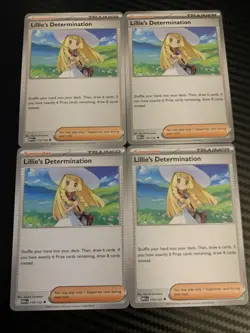4x Lillie's Determination 119/132 Pokemon TCG: Mega Evolutions Card Playset - Image 1