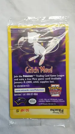 Sealed Pokemon The First Movie promo card Pikachu packaging ERROR 2000 - Image 1