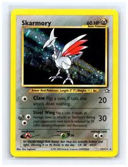 💥 Skarmory Pokemon 2000 TCG Neo Genesis Set Holo Foil Rare 13/111 Vintage Card - Image 1