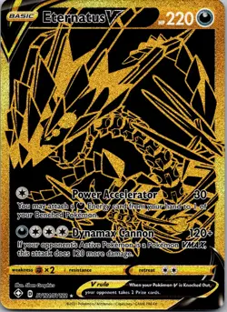 Eternatus V SV121/SV122 Gold Ultra Rare Full Art Pokemon Card Shining Fates - Image 1