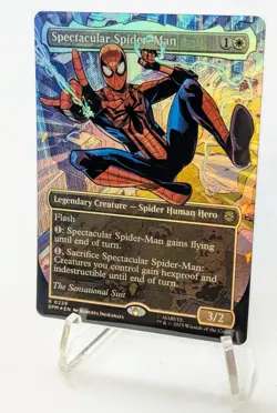 MTG SPECTACULAR SPIDER-MAN (0239) BORDERLESS TEXTURED FOIL NEAR MINT - Image 1