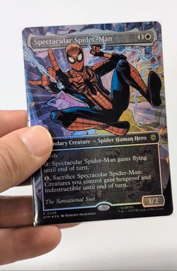 MTG SPECTACULAR SPIDER-MAN (0239) BORDERLESS TEXTURED FOIL NEAR MINT - Image 2