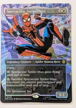 MTG SPECTACULAR SPIDER-MAN (0239) BORDERLESS TEXTURED FOIL NEAR MINT - Image 4