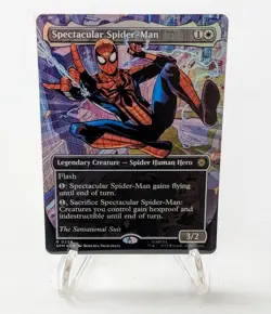 MTG SPECTACULAR SPIDER-MAN (0239) BORDERLESS TEXTURED FOIL NEAR MINT - Image 5