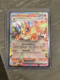 Pokemon Prize Pack Series 7 Flareon ex Foil Stamped Double Rare #14 - Image 1