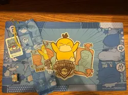 Pokemon 2025 NAIC Psyduck Playmat + FREE NAIC Wooper Pin - Image 1