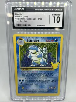 2021 Pokemon Celebrations Blastoise Base Set Holo CGC 10 Gem Mint Classic - Image 1