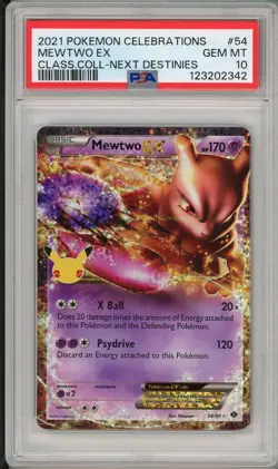 2021 Pokemon Celebrations Mewtwo EX Classic Collection #17 PSA 10 - Image 1