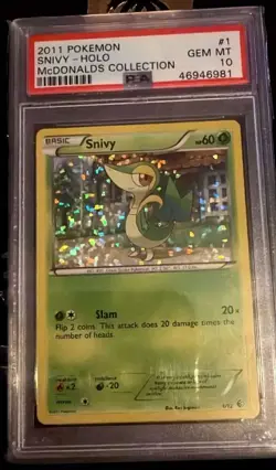 PSA 10 2011 Pokemon McDonald's Promo Snivy 1/12 Holo POP 2 - Image 1