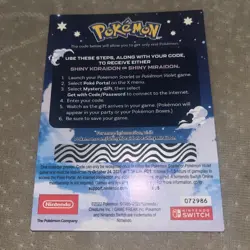 Pokemon Gamestop Scarlet And Violet Shiny Koraidon And Miraidon Code - Image 1