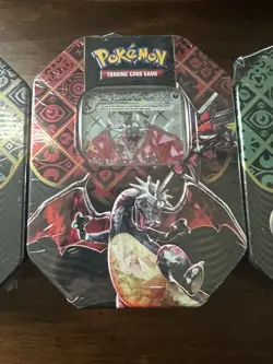 Pokemon Paldean Fates Tins Set x3 Shiny Charizard Tusk Iron Treads New Sealed - Image 2
