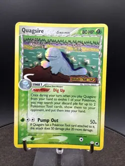 POKEMON TCG QUAGSIRE 21/101 EX DRAGON FRONTIERS RARE STAMPED REVERSE FOIL - Image 1