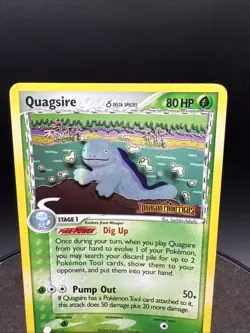 POKEMON TCG QUAGSIRE 21/101 EX DRAGON FRONTIERS RARE STAMPED REVERSE FOIL - Image 2