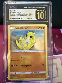Pokemon CGC 10 Gem Mint TCG Classic Collection Holo Sandshrew CLV 008/034 LOWPOP - Image 3