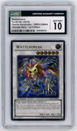 YuGiOh CGC 10 GEM MINT Wattchimera Duelist Revolution Ultimate Rare 1st Edition - Image 1
